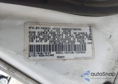 1996 Toyota Camry Dx/Le/Xle из США, поврежденный, VIN 4T1BG12K6TU757387